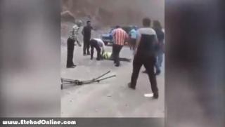 فیلم زیر گرفتن دو افسر پلیس راه مازندران توسط راننده نیسان عصبانی