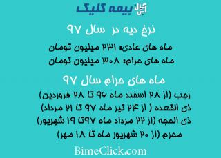 مبلغ دیه ها  در ماه های حرام و عادی  سال 1397 را در این مطلب بخوانید