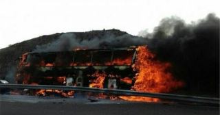 جزئیات آتش سوزی اتوبوس تهران کرمان