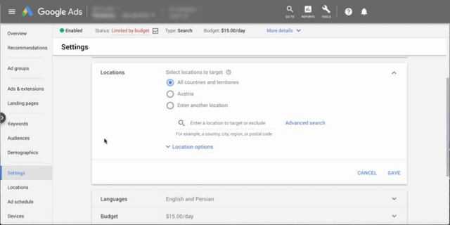 چگونه تبلیغات گوگل را برای مکان، زبان و زمان خاص هدفمند کنیم؟