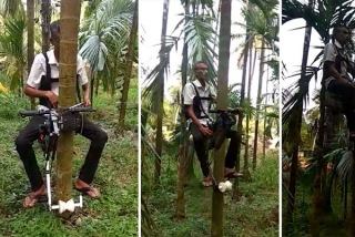 ساخت آسانسور برای درخت توسط مزرعه‌دار هندی
