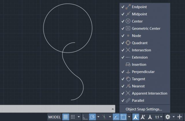 آبجکت اسنپ ها چه کمکی به ترسیم در نرمافزار AutoCad میکنند؟