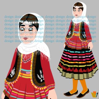 فایل png از زنان با لباس های محلی و قومی شمال ایران