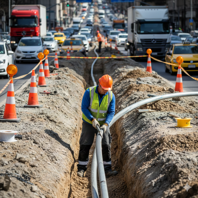 نحوه نصب کابل‌های آلومینیومی زمینی در مناطق با ترافیک بالا